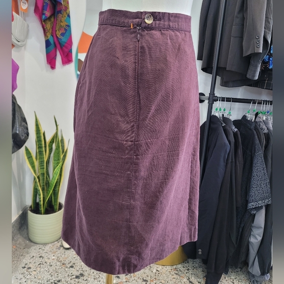 Sonia Rykiel Elegant Purple Linen Women's Skirt - Picture 3 of 6